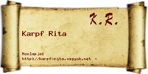 Karpf Rita névjegykártya