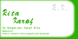 rita karpf business card